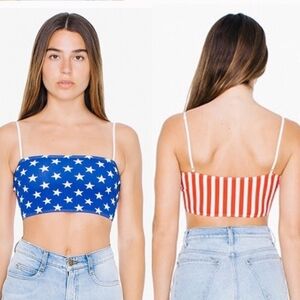 American Apparel Flag Theme Adjustable Crop Top